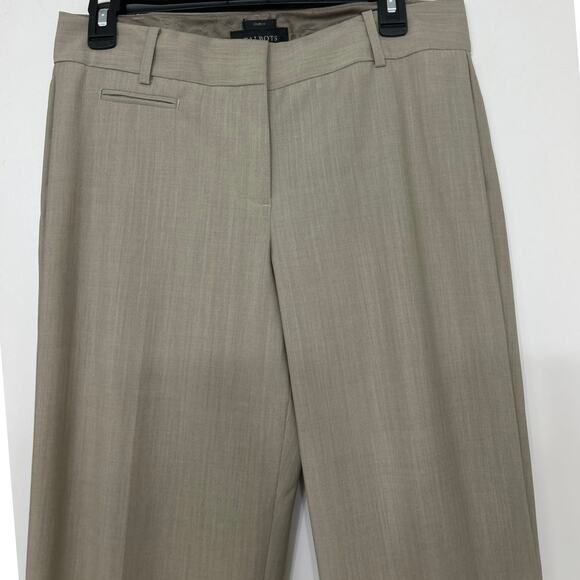 Talbots Seasonless Wool Blend Curvy Fit Taupe Trouser Pants 6L Beige Taupe New - Picture 4 of 11